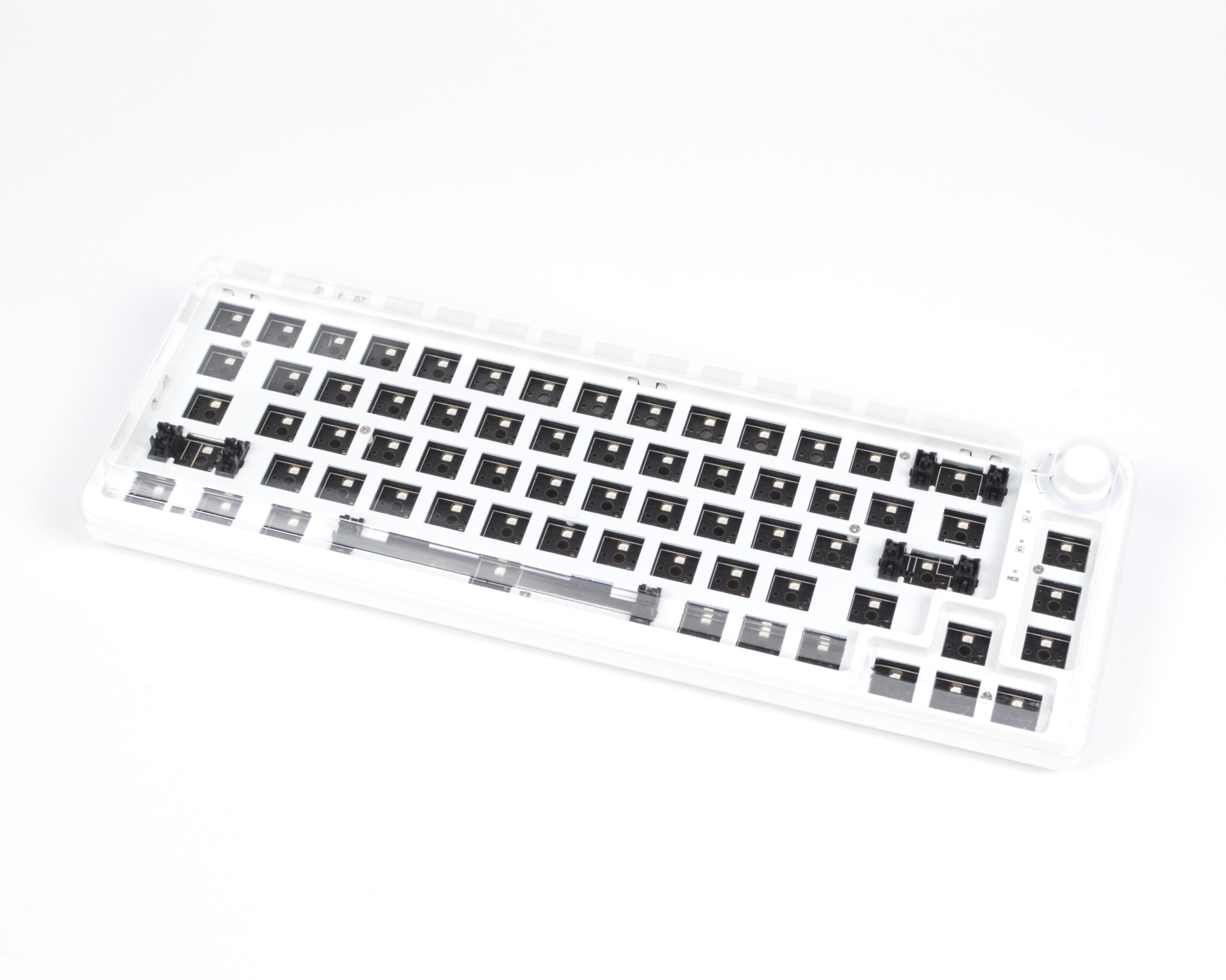 Homoo KF068 RGB Mechanical Keyboard Kit – Tri-Mode – White – Keebco