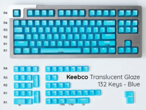 Translucent Glaze Keycaps – Blue – 132 Keys